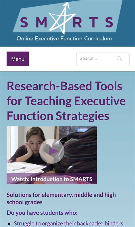 smarts executive functioning curriculum